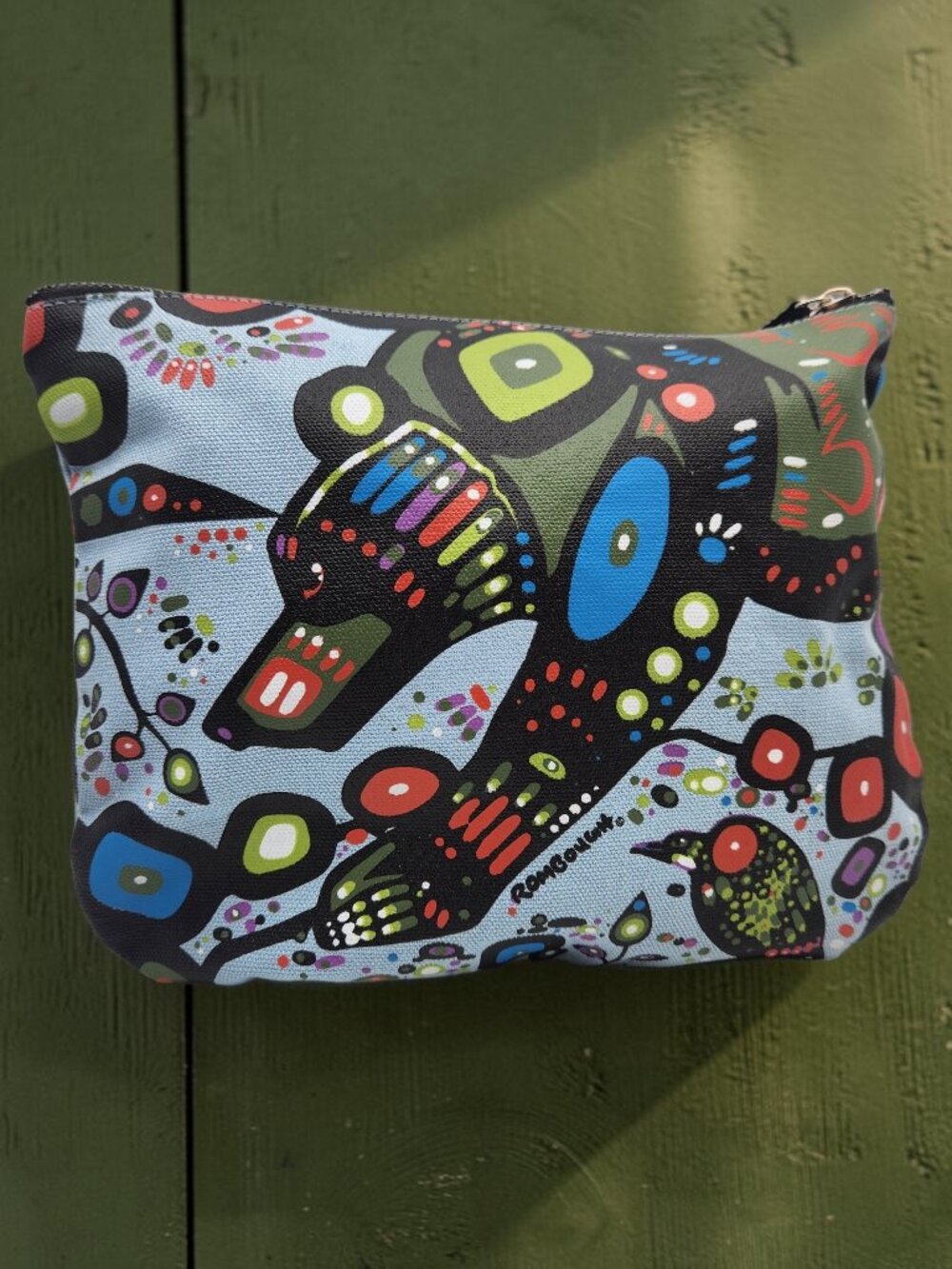 ✨ John Rombough x Oscardo Indigenous Art Bear Cotton Eco Zip Pouch ✨